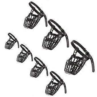 Dog Muzzle Plastic Basket Feature with 1Set Adjustable Strap Set for Pets