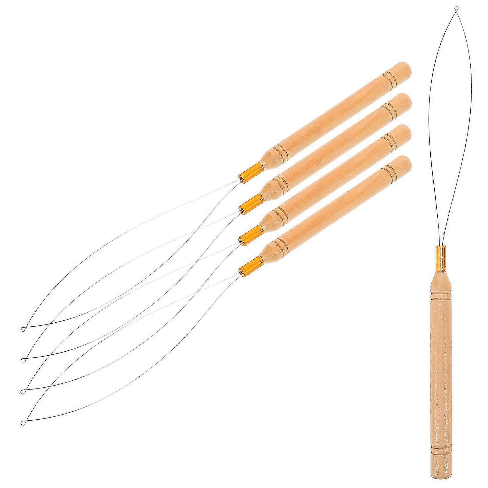 Wooden Handle Bead Threader for Beading Tool DIY Beads Threading 5Pcs Set
