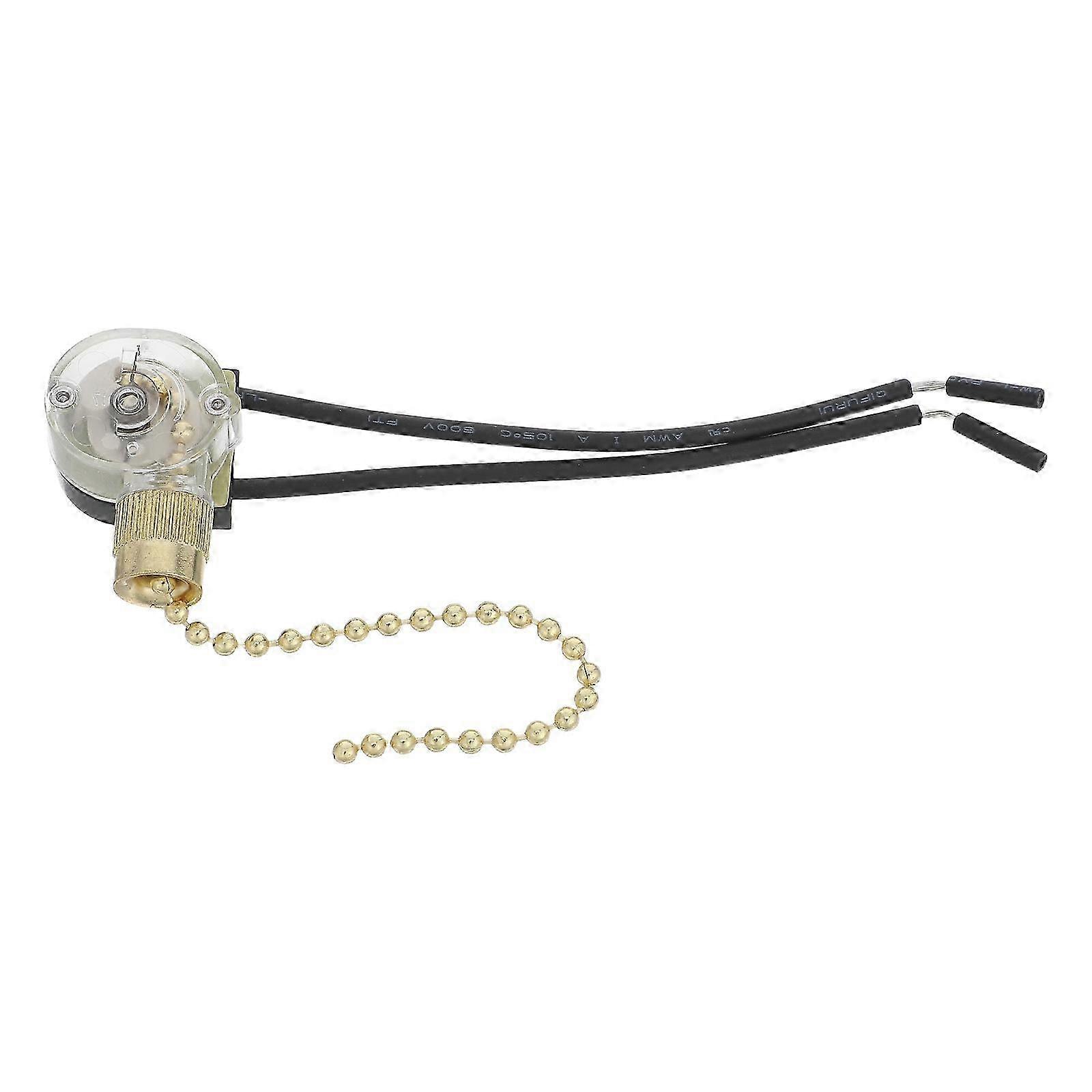 Fan Switch Pull Chain Ceiling Fan Light Lamp Replacement Pull Chain Switch Golden