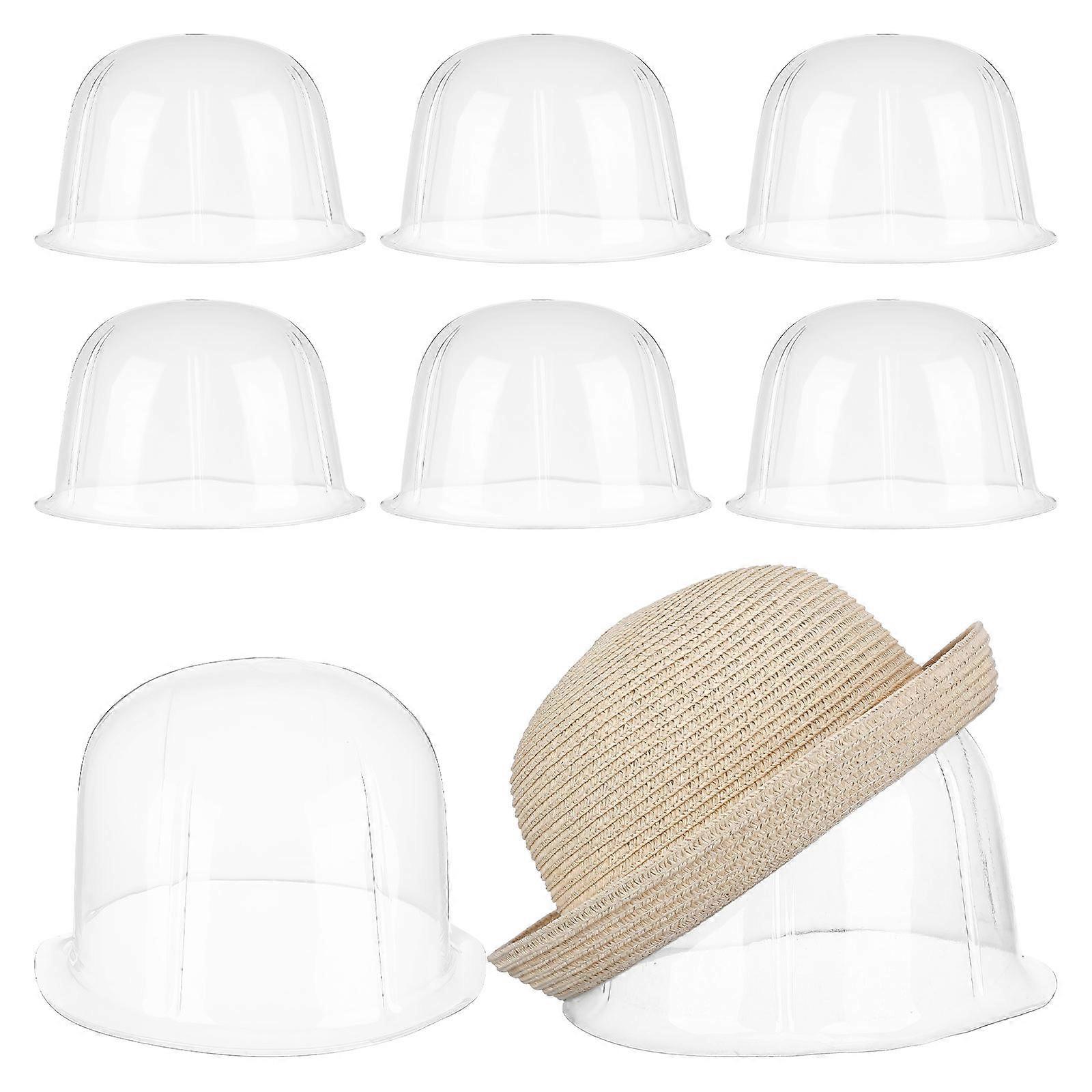 8pcs Plastic Hat Stands Hat Package Support Hat Display Holders Dome Hat Shape Protector Holder