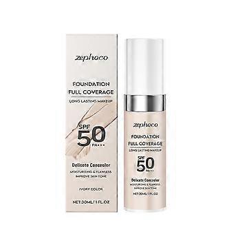 Ivory White Flawless Temperature Change Liquid Foundation Moisturizing And Oil Controlling Smear-Proof Makeup Lightweight Breathable Base Make