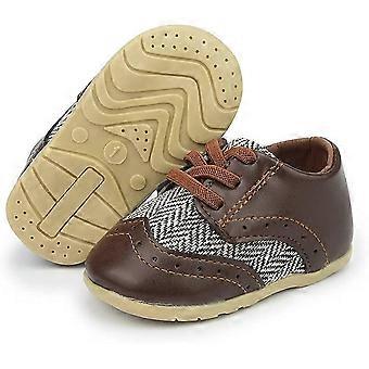 Infant Baby Boy Oxford Shoes PU Leather Loafers Rubber and Soft Sole Wedding Dress Shoes Toddler Girl Baby Walking Shoes