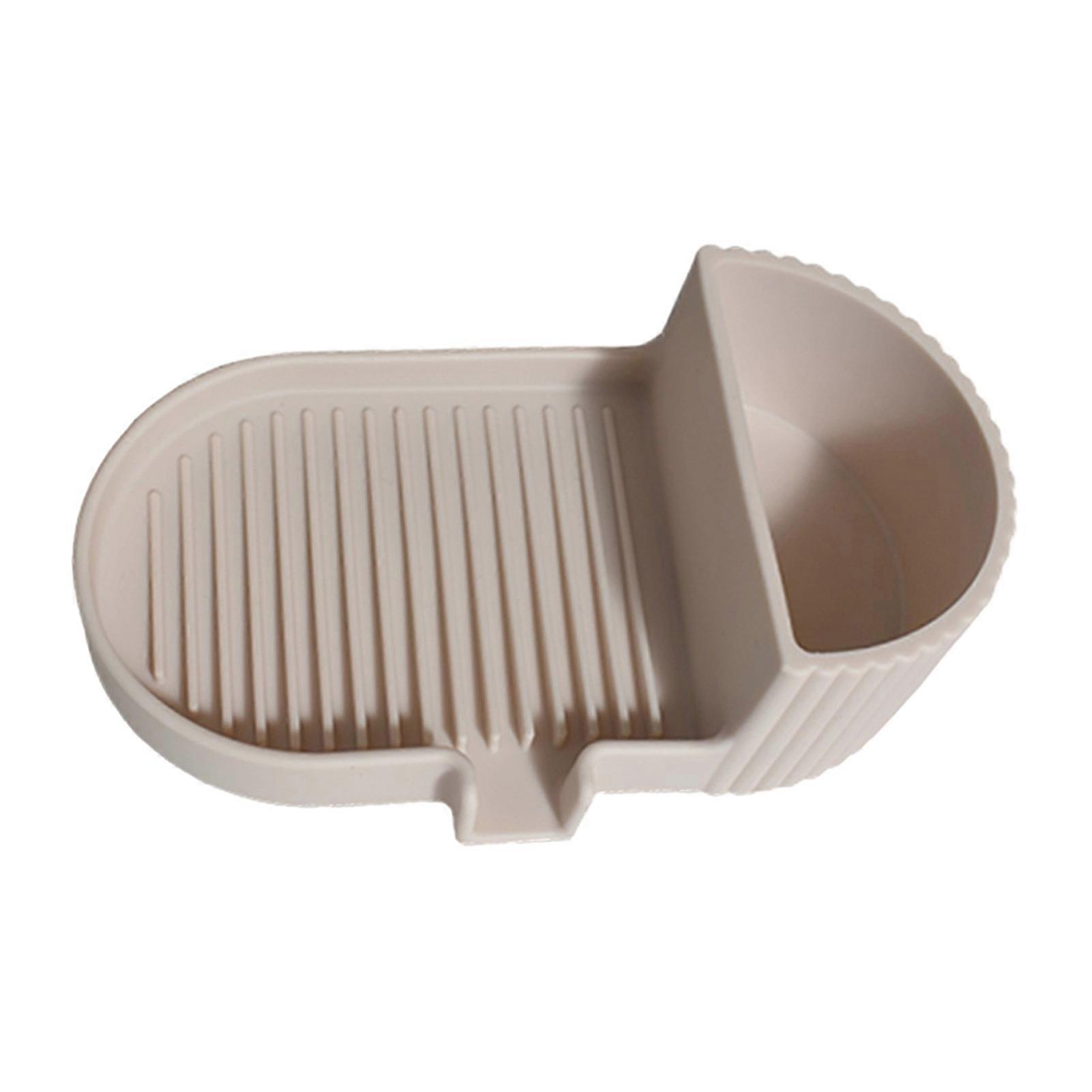Silicone Soap Dish - with Side Storage for Bathroom & Kitchen