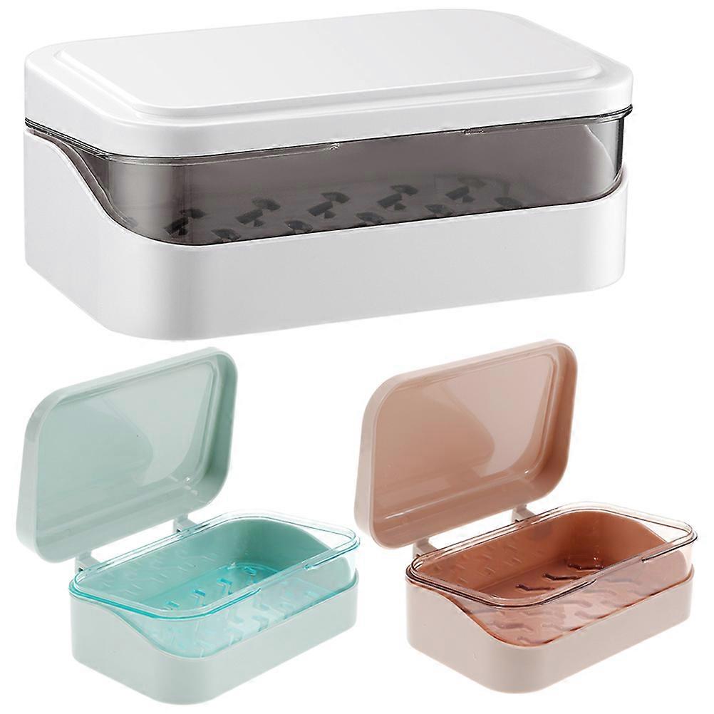 Bathroom Soap Dish Container with Lid ABS Material 12Pcs Set