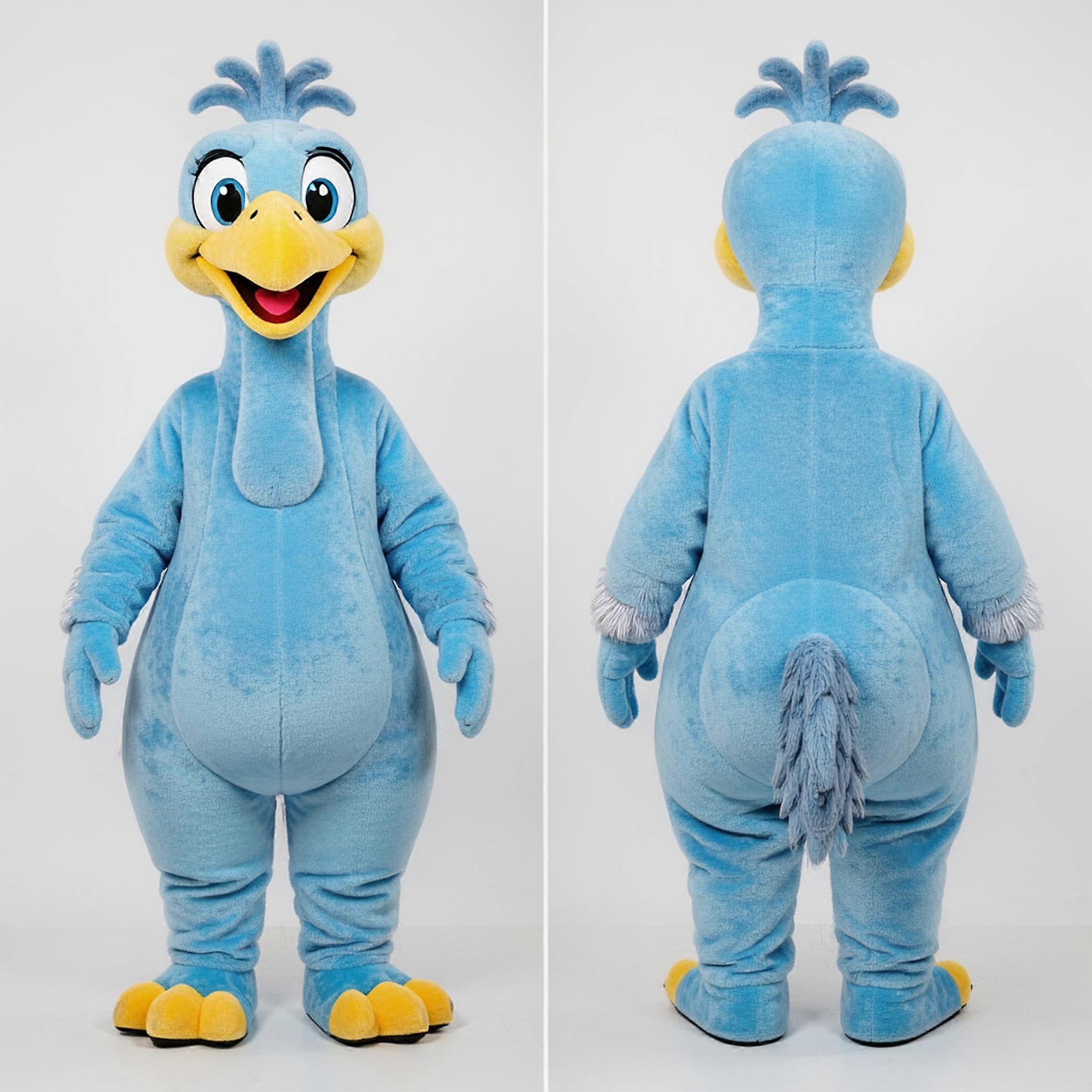 MASTICOT Sky Blue Cartoon Emu Mascot