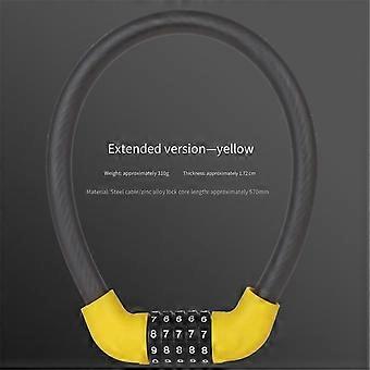 Lucchetto a cavo per bicicletta con password a 5 cifre, robusto filo d'acciaio antitaglio, lucchetto di sicurezza antifurto per biciclette, e-bike, moto e accessori per il ciclismo.