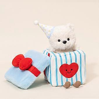 Cute gift box teddy bear plush toy pillow, Valentine's Day birthday gift for girls, plush toy