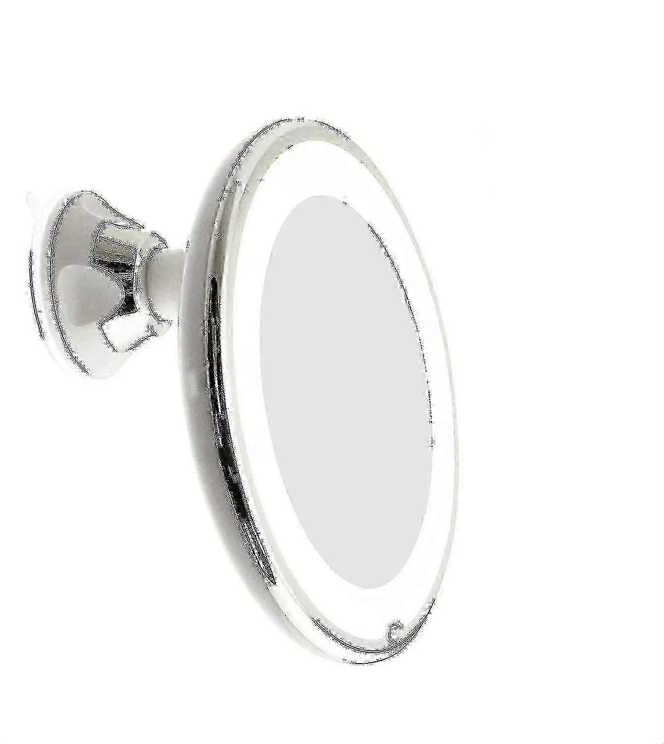 Led Lighted 10X Magnifying Makeup Mirror With Power Locking Suction Cup