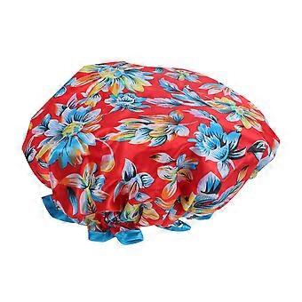 Printed Shower Cap for Shower 2Pcs Waterproof Elastic Bathing Caps