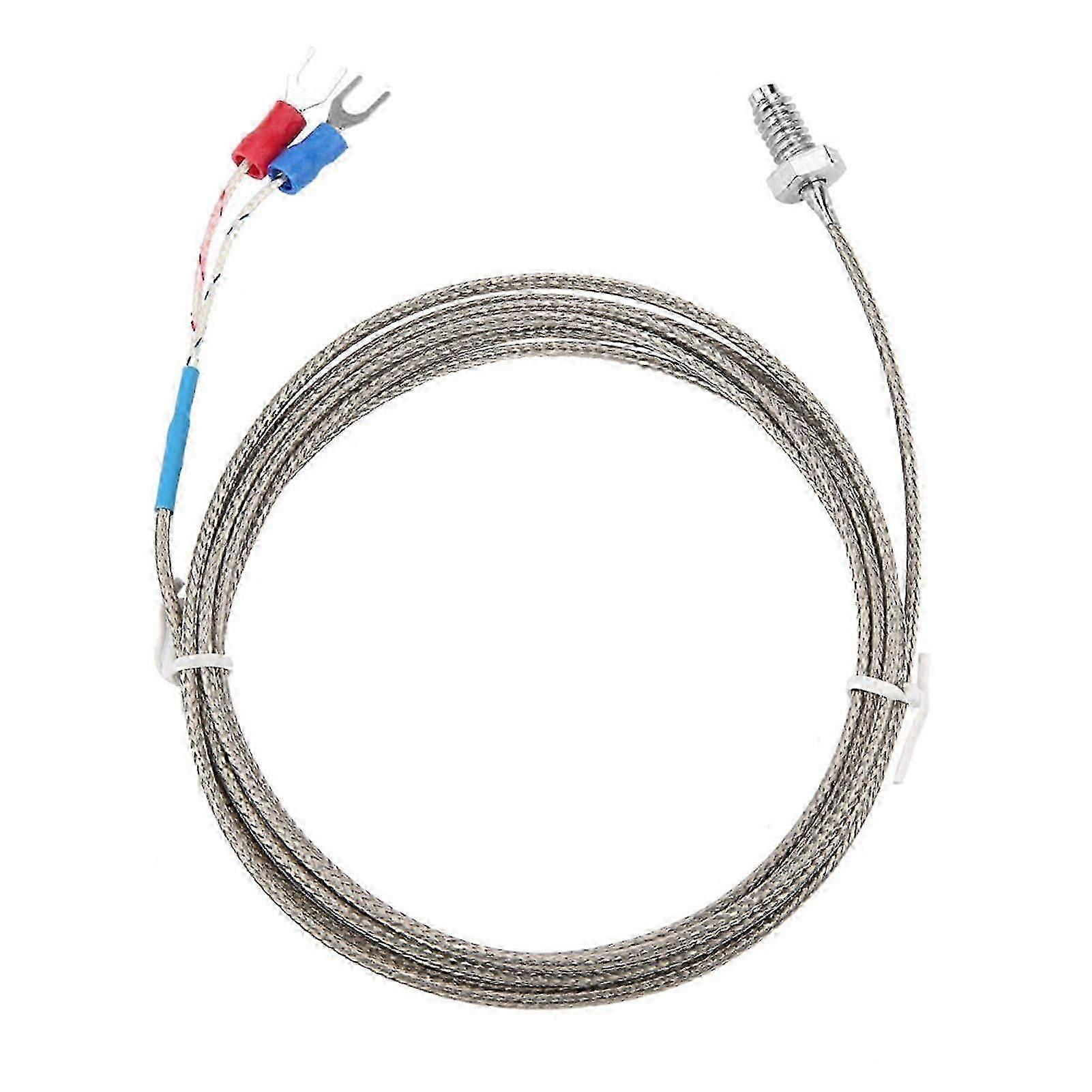 2M Length M6 BSW Screw Thread Temperature Measuring Probe K Type Thermocouple Cable