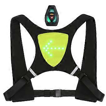 Mochila de chaleco reflectante recargable USB con luz de señal de giro LED, control remoto, bolsa de seguridad deportiva al aire libre, equipo para ciclismo, correr, caminar, trotar