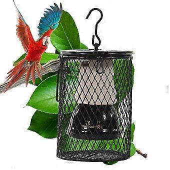 Reptilienlampe mit Schutz, 100W Reptilien Keramiklampe Glühbirne Heizung Infrarotlampenfassung mit Anti-Heiß-Halterung