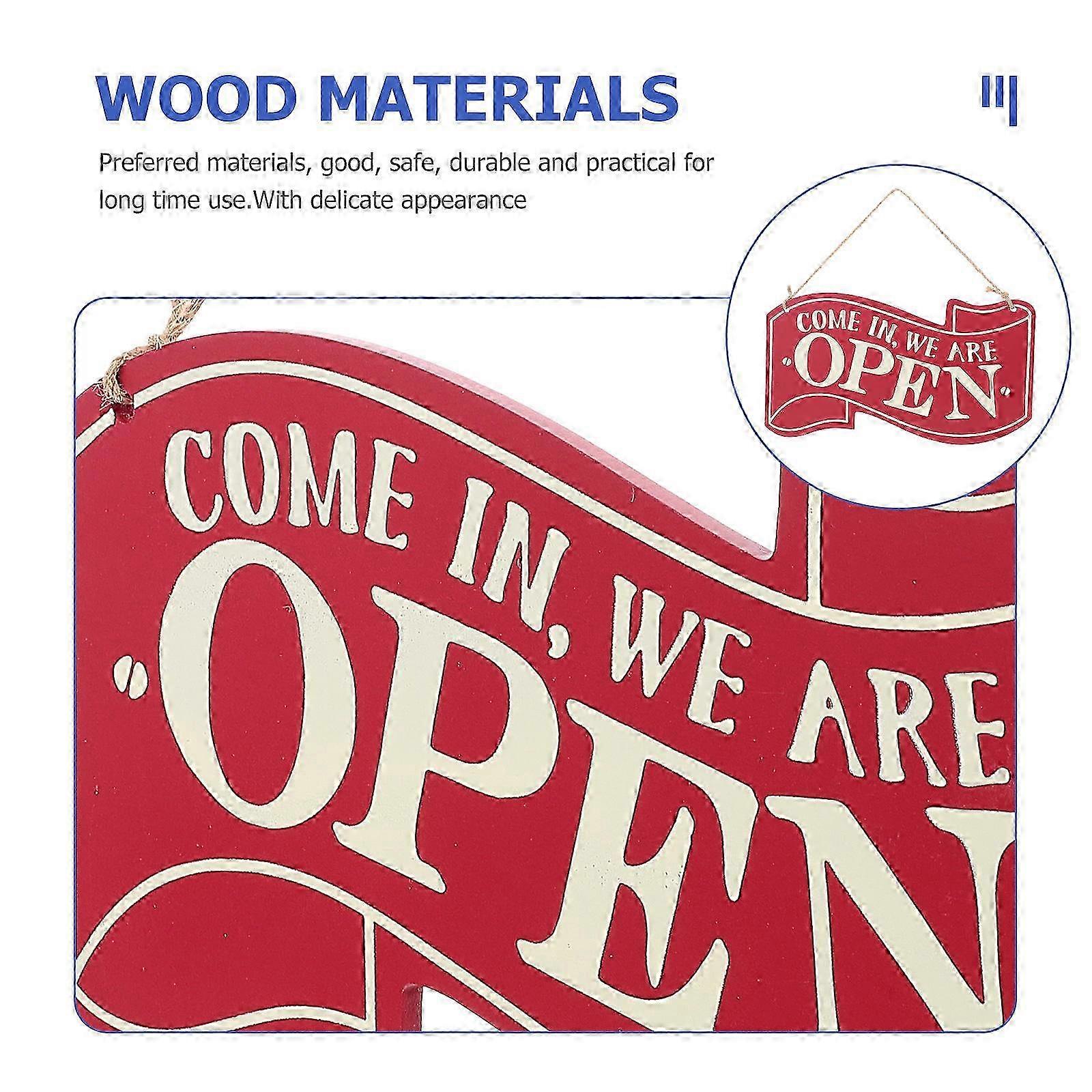 Solid Wood Open Closed Shop Signs