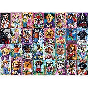 Dog Collage Colorful Pet Portrait Unique Jigsaw Puzzle Brain Teaser XI-0188
