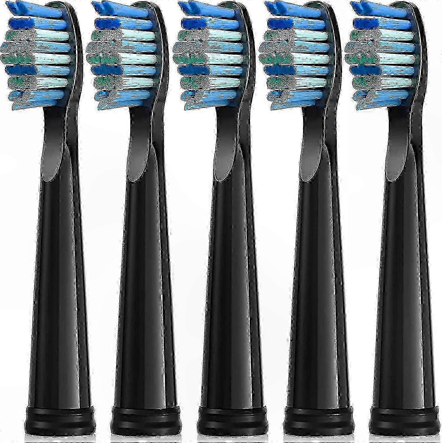 Moderate Soft Bristle Replacement Heads compatible with Electric Toothbrush. 5-Pack Compatible with Multiple Models SI