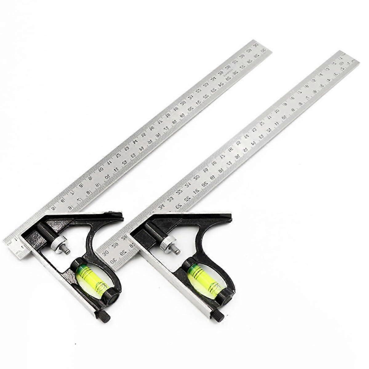 Angle ruler combination set, including protractor and level.