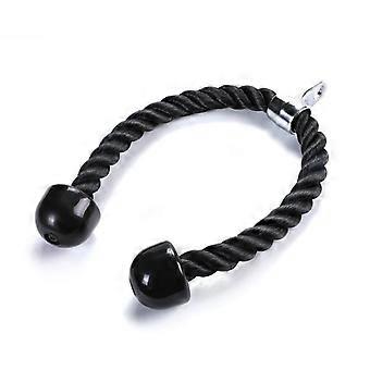 Gym Tricep Rope Attachment with Carabiner, 70cm Black for Fitness Training