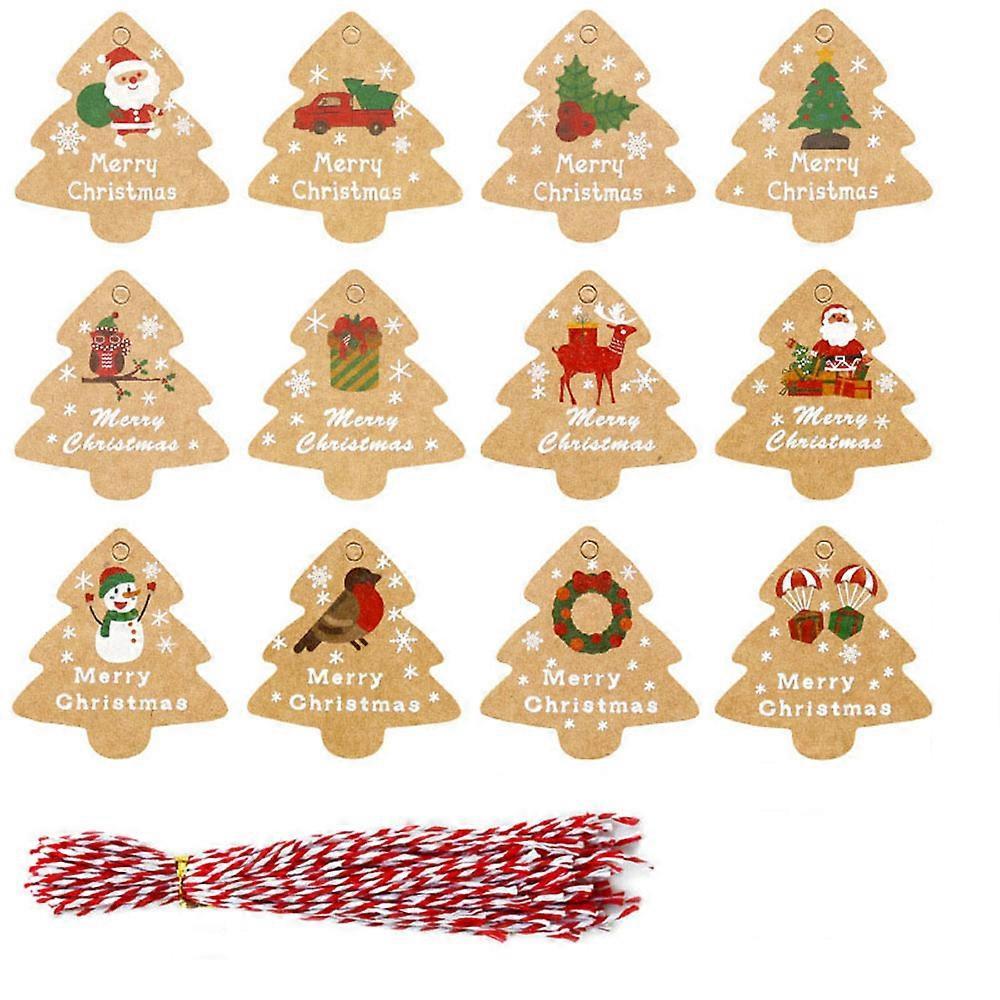 Rustic Tree Shaped Gift Tags With Twine
