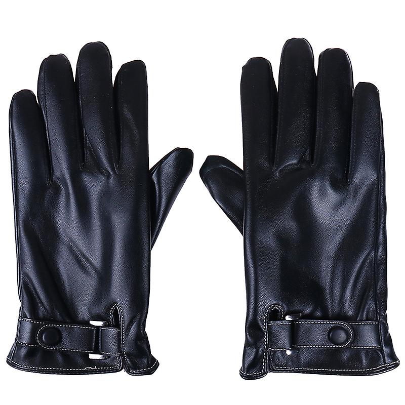 Winter Leather Gloves Full Finger Motorcycle Driving Warm Touch Screen