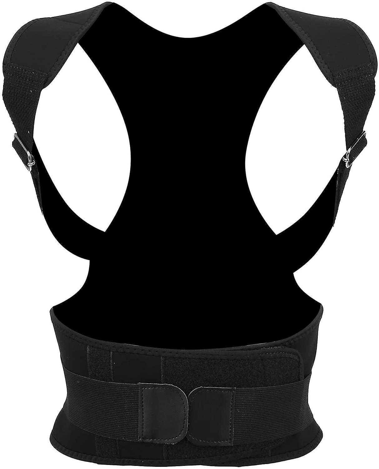 Back Support Belt, Unisex Posture Corrector - Black