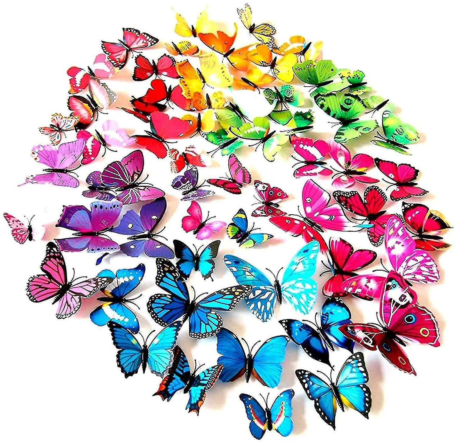 108 Pcs 3d Papillons Décoration Murale Autocollants Décalcomanies, Décorations Papillon
