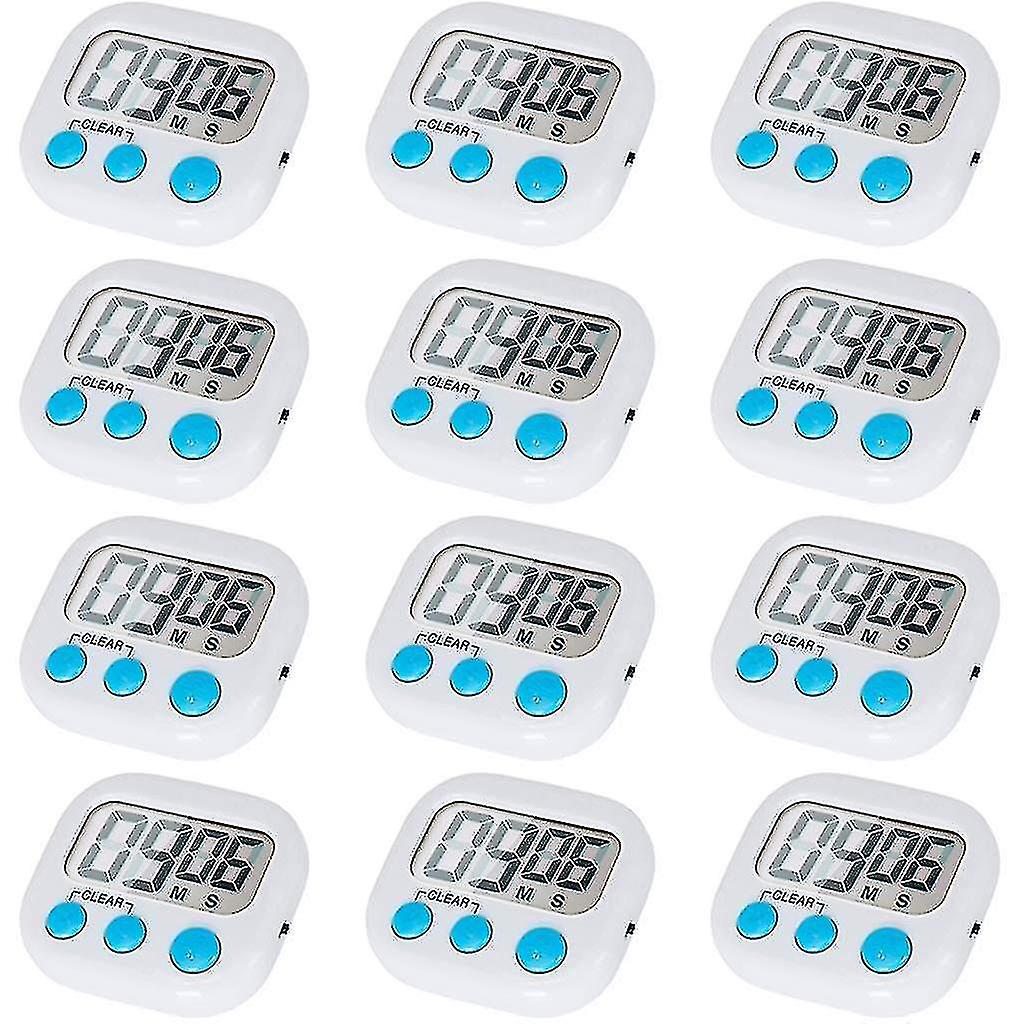12 Pack Digital Kitchen Timer With On/off Switch, Loud Alarm