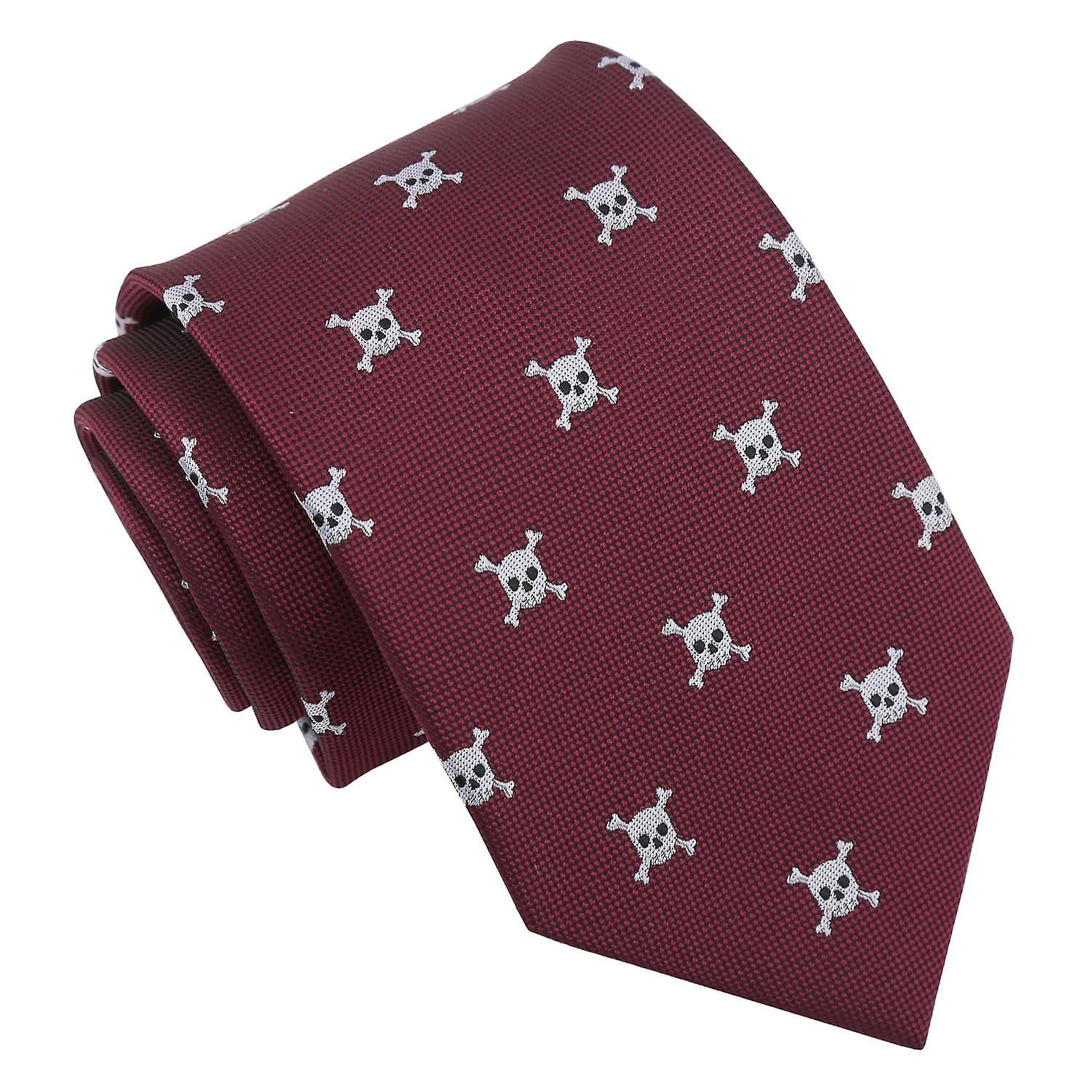 Burgundy Skull Emoji Tie