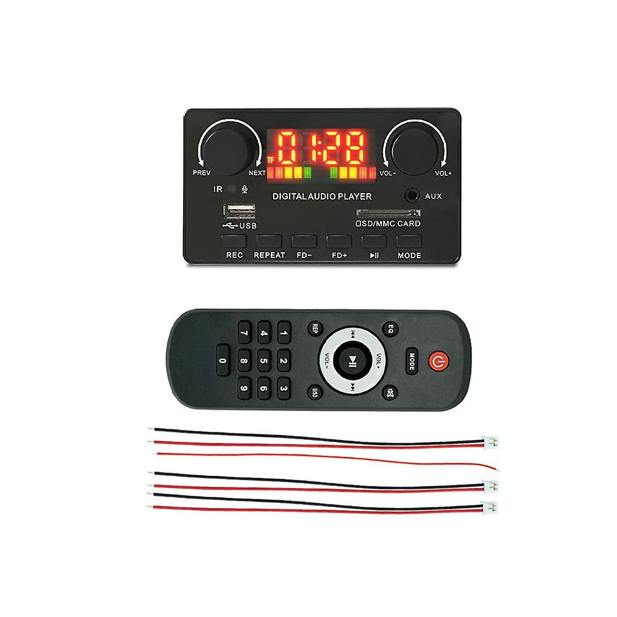 MP3 WMA Decoder Board Wireless Bluetooth 5.0 7V-25V Decoder Car MP3 Player USB Record Module FM AUX
