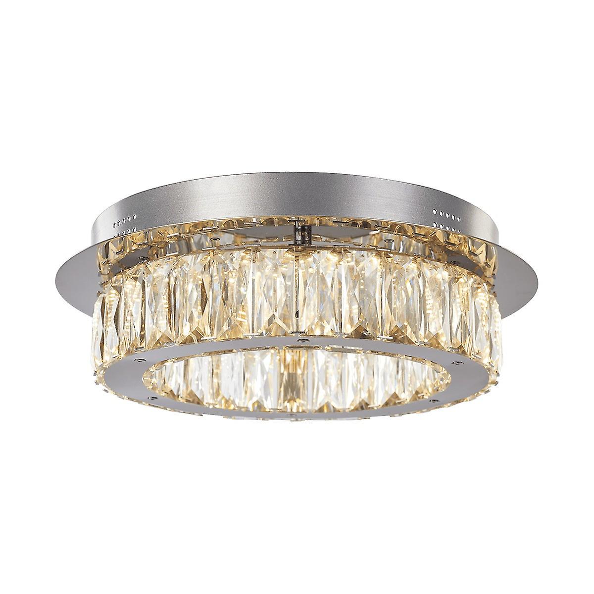 Aisha LED Flush Dimmable 3000K, Clear Crysta