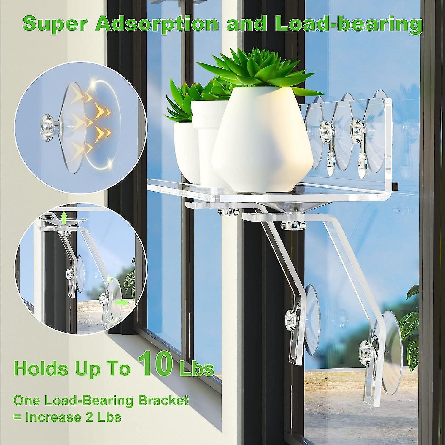 Abaodam 2pcs Transparent Acrylic Cup Shelves For Window Plants Load-bearing Bracket Racks For Kitchen Bathroom And Living Room Floating Potting Stand For Indoor Herbs And