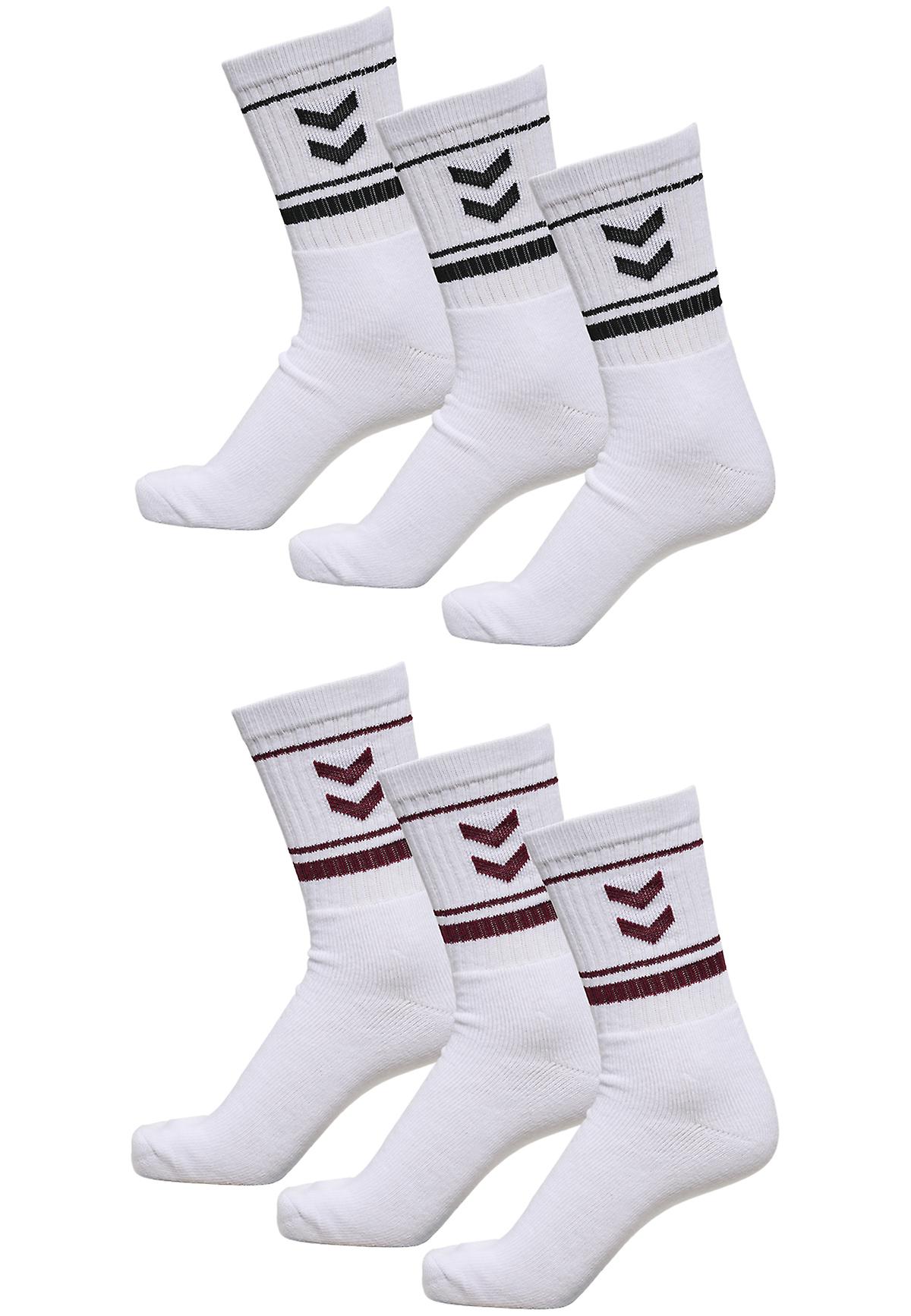 hummel Unisex Socks 6 Pack Bundle Athletic Leisure Basic Mid-calf Socks NEW