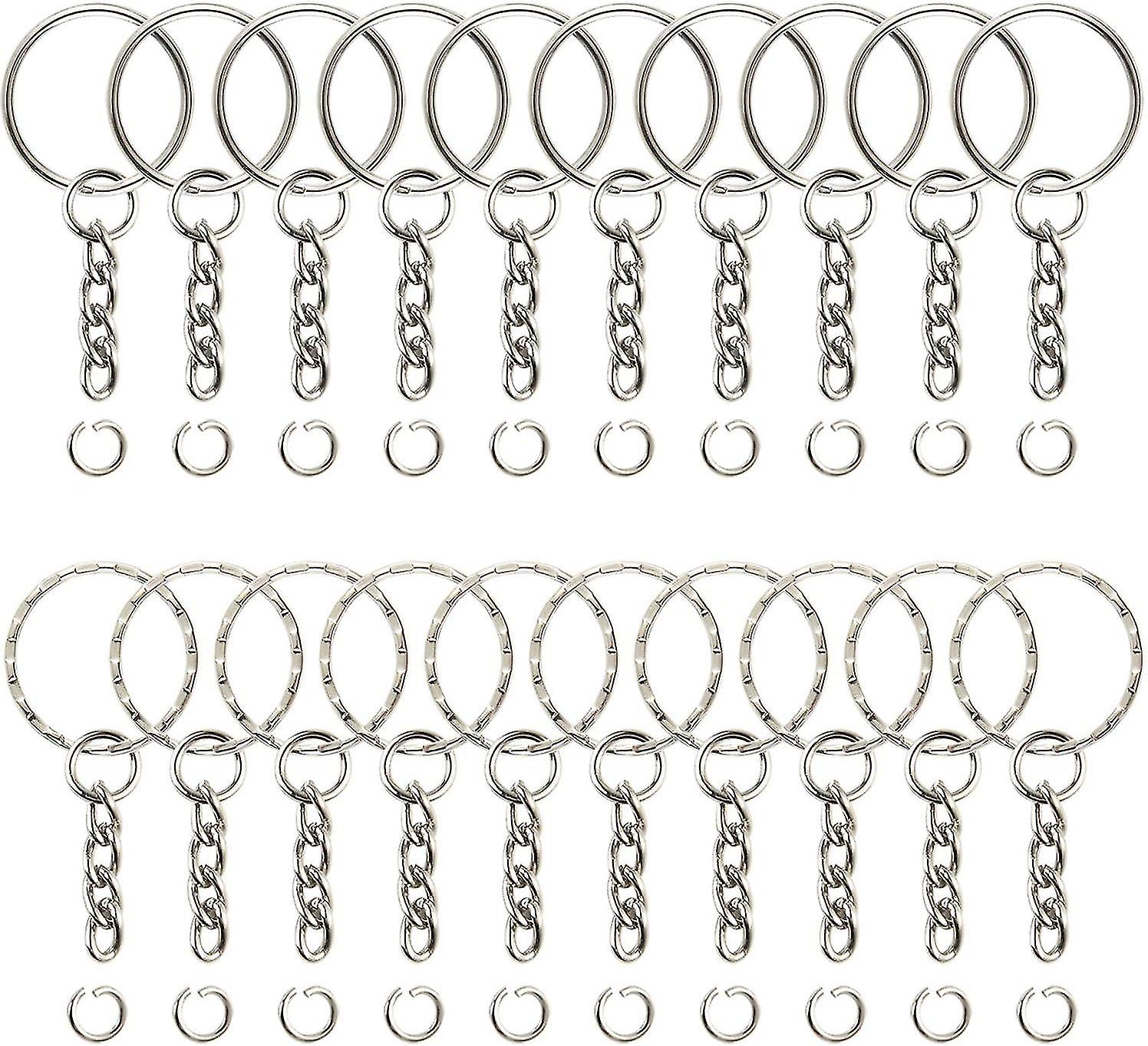 150 Pieces Detachable Keychain Rings With Chain And Jump Rings Bulk For Crafts (25mm)