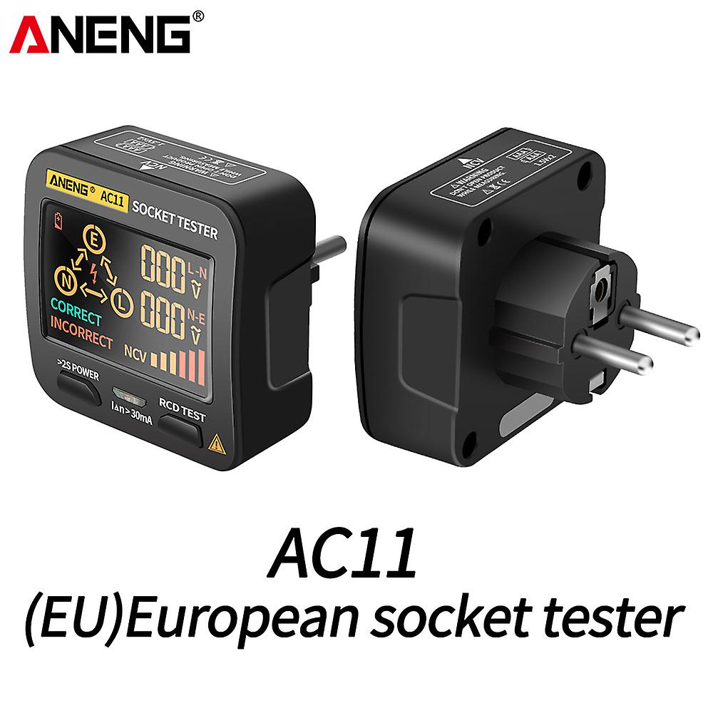 Aneng Ac11 Digital Smart Socket Tester Us/uk/eu/au Plug Voltage Test Socket Detector Ground Zero Line Phase Check Rcd Ncv Test