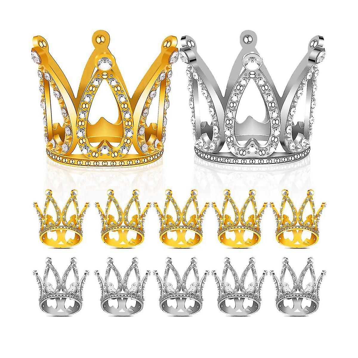 12 Pcs Mini Cake Topper, Silver Rhinest Cake Topper Rats For E