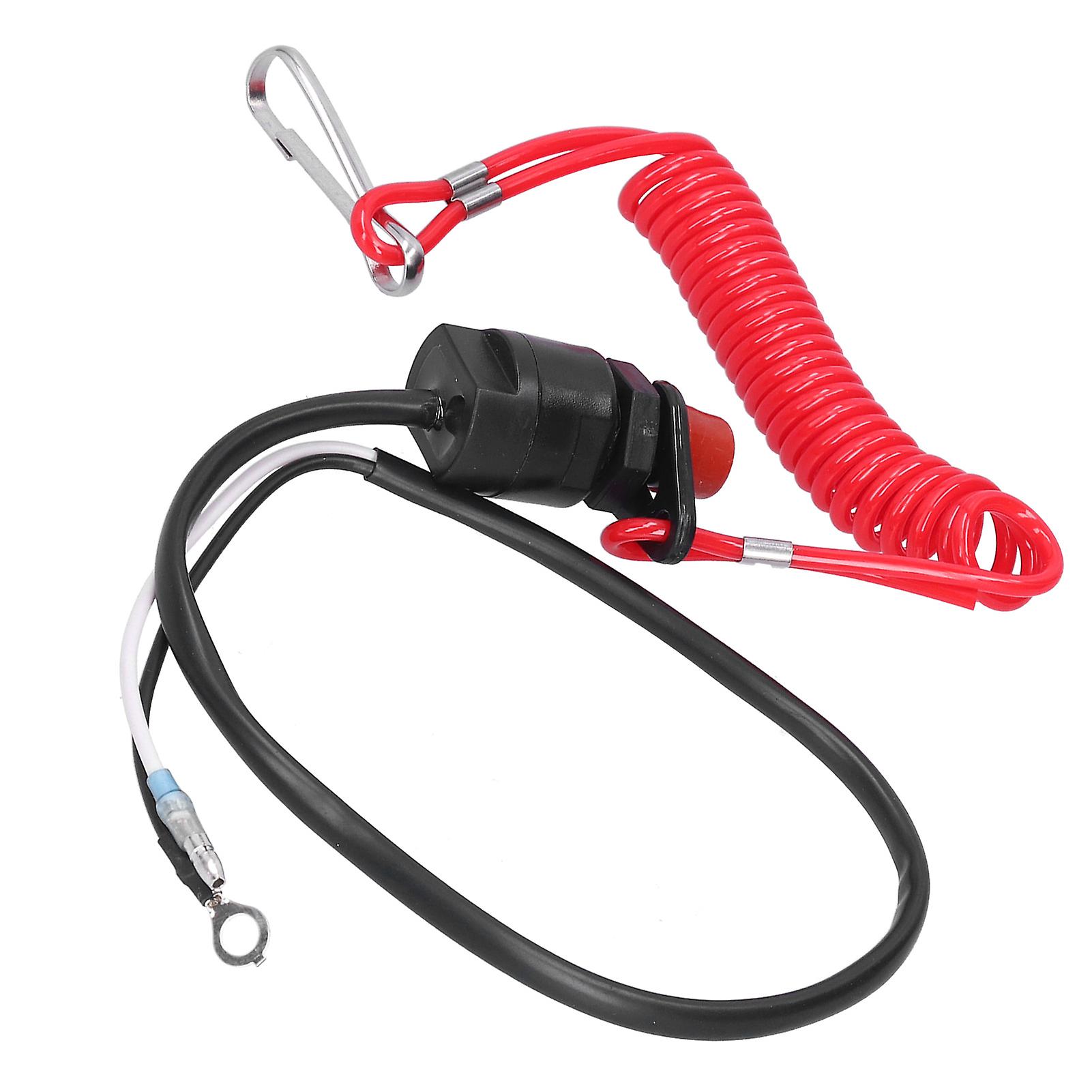 Universal Boat Outboard Boat Kill Stop Switch Assy With Safety Tether Lanyard Kit