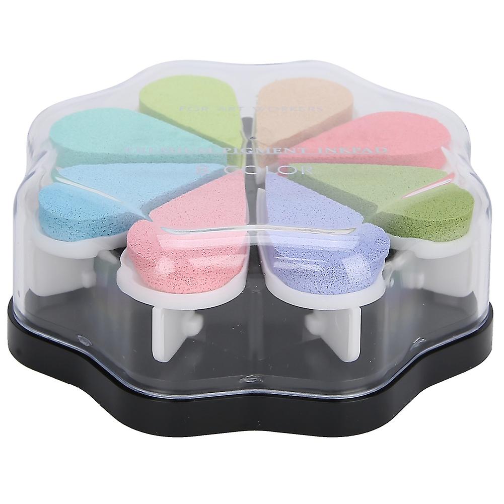 Petal Inkpad 8 Colors Water Based DIY Hand Stamp Pad Strong Coverage for Ordinary Paper(1010 Easter Eggs )