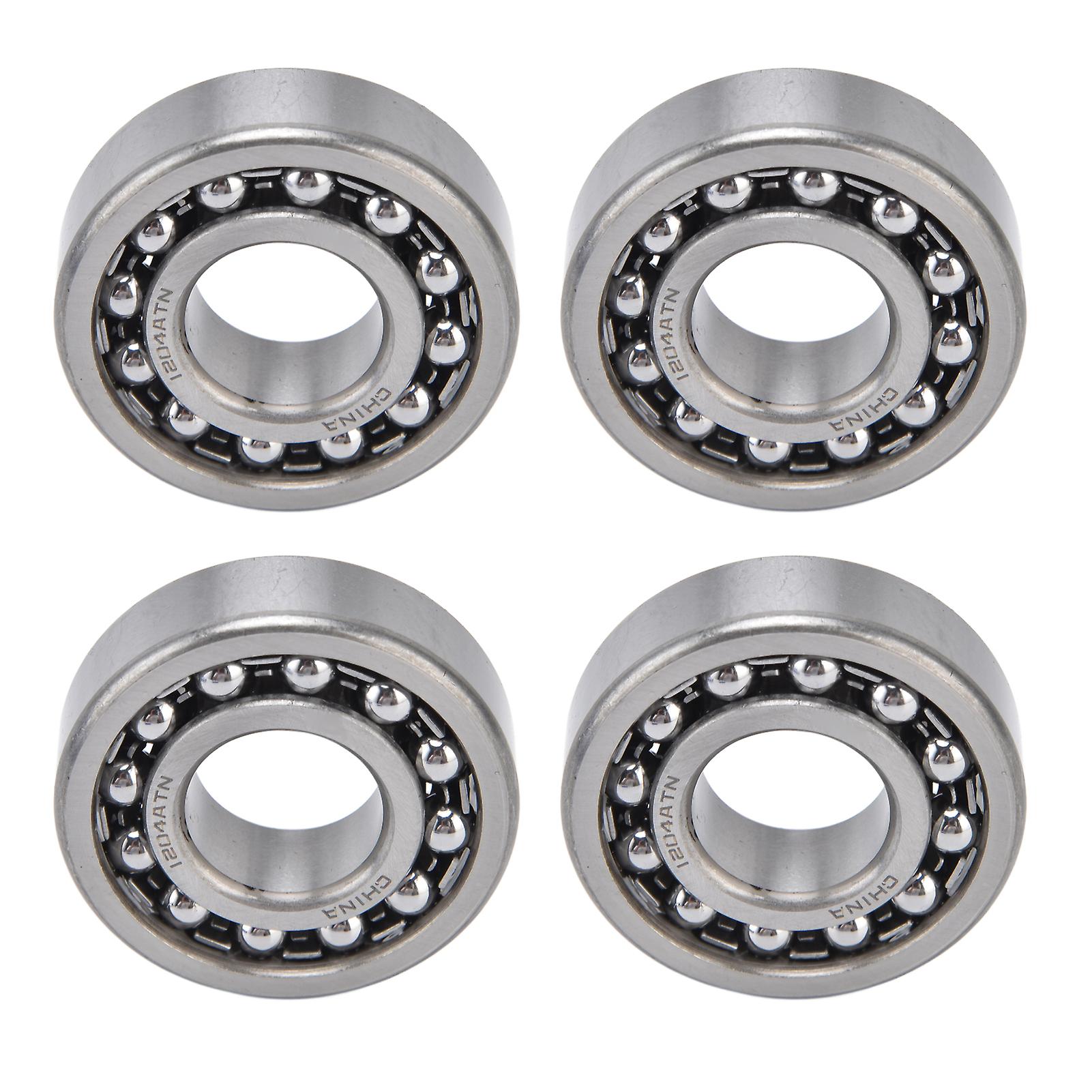 4PCS Ball Bearing Kit High Speed Rotating Low Noise Self Aligning Double Row Metal Bearings1204 