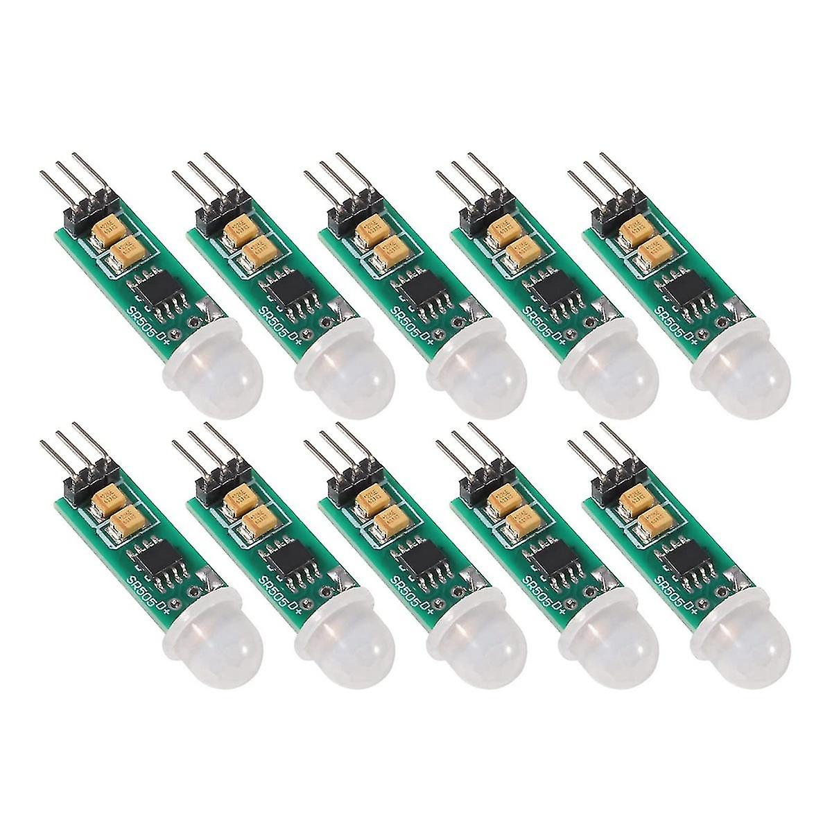 10pcs -sr505 Ajuster Ir Pyroélectrique Infrarouge Mini Pir Module Détecteur De Mouvement Capteur For-hy