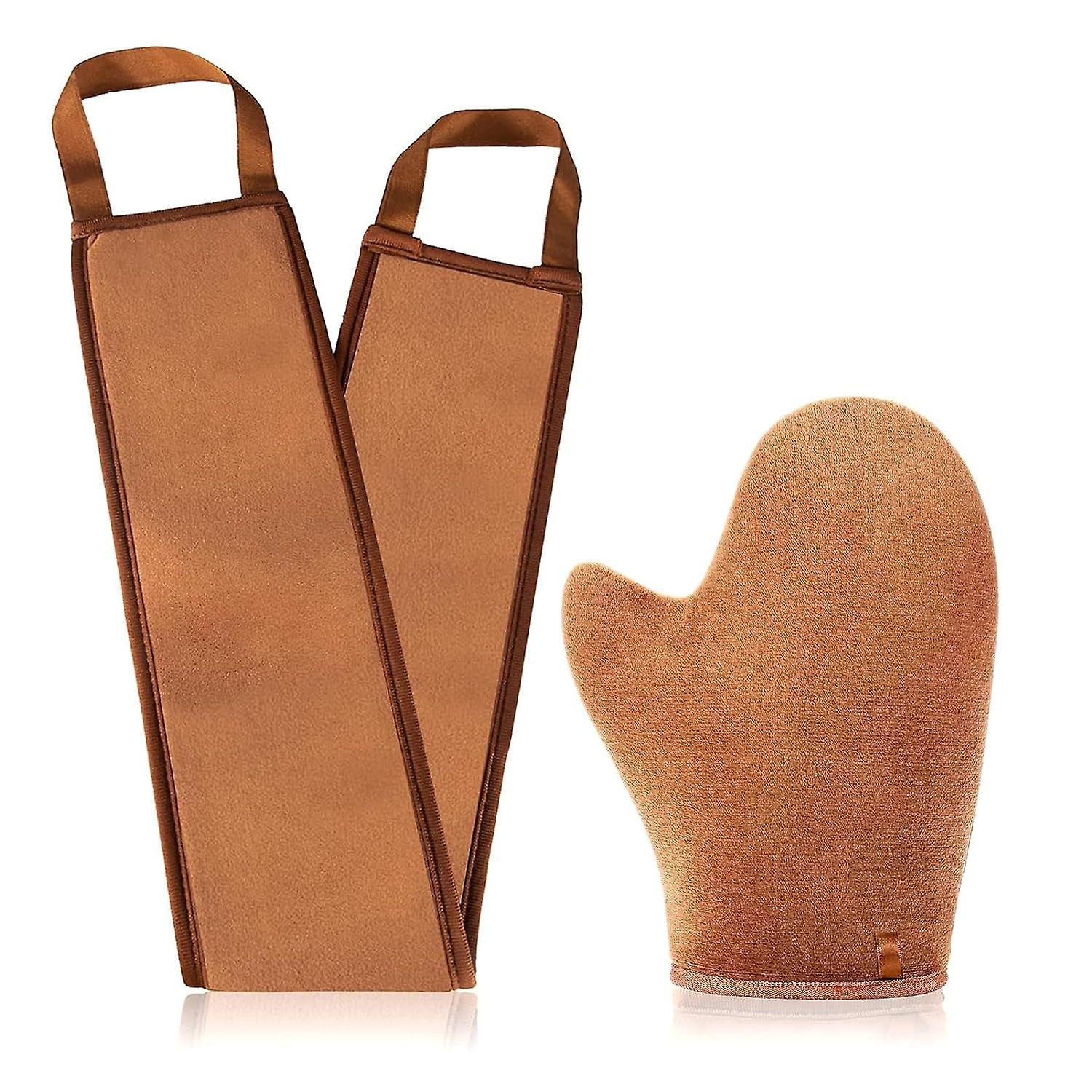 2 in 1 Self Tanning Mitt Applicator Kit Self Tanner Mitt and Lotion Applicator for Back,Tanning Glov Gift For Family/ friend