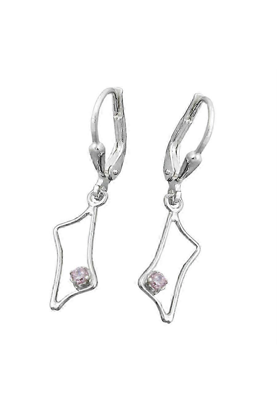 Leverback Earrings Pink Zirconia Silver 925 - Gl91262