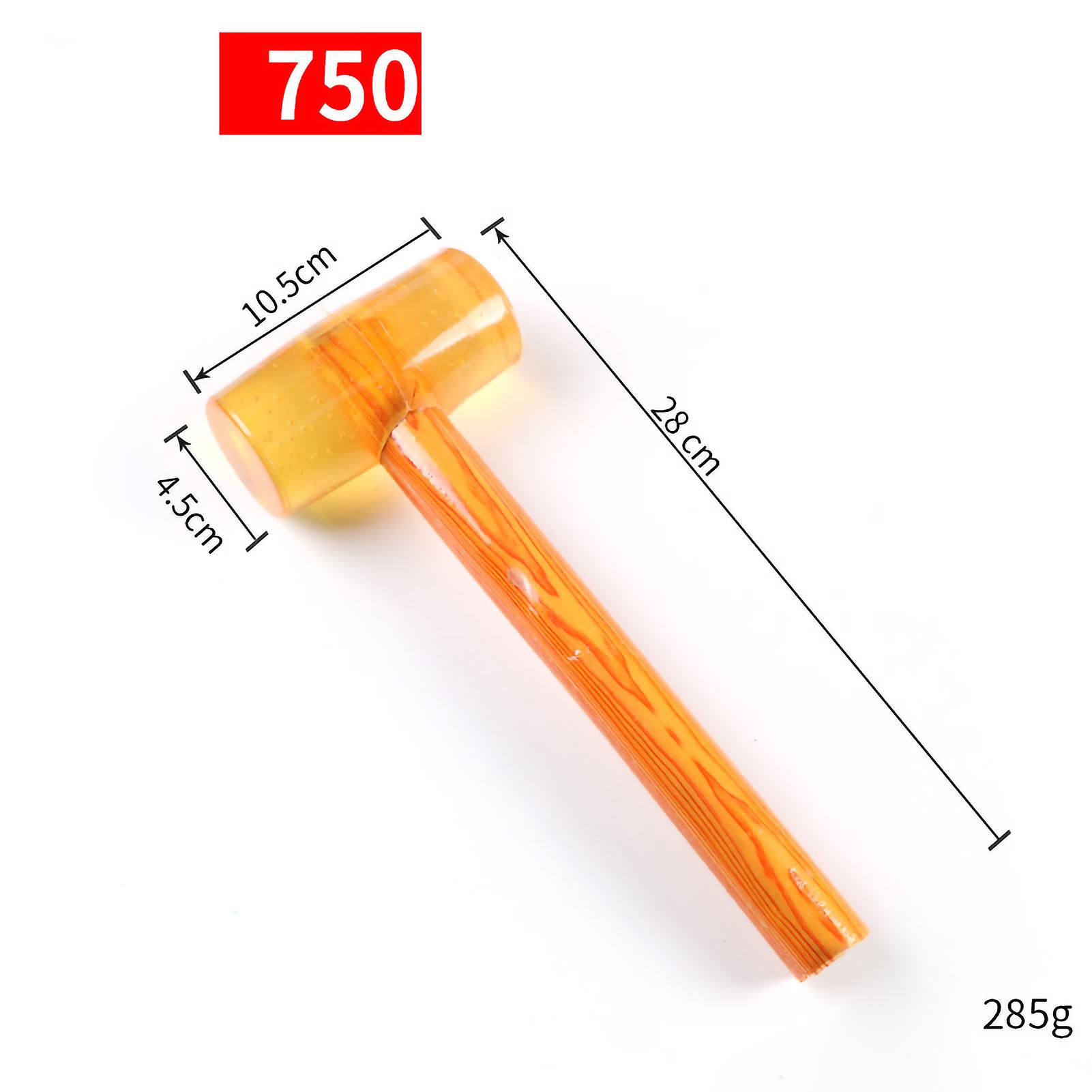 Rubber Hammer Transparent Wooden Handle Mounted Mallet for Floor Tile Furniture Installation750 Type 4.5cm