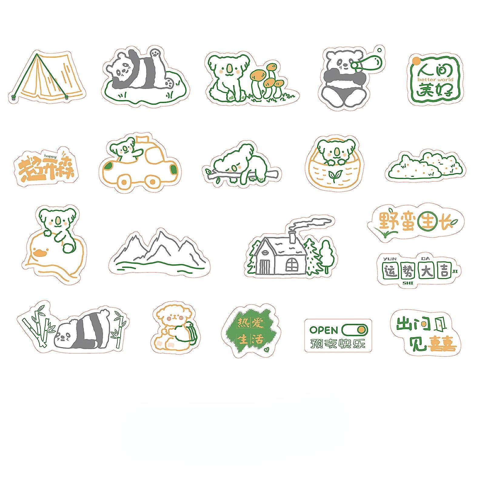 20Pcs Sticker Pack Cute Handbook Journal Diy Material Pet Waterproof