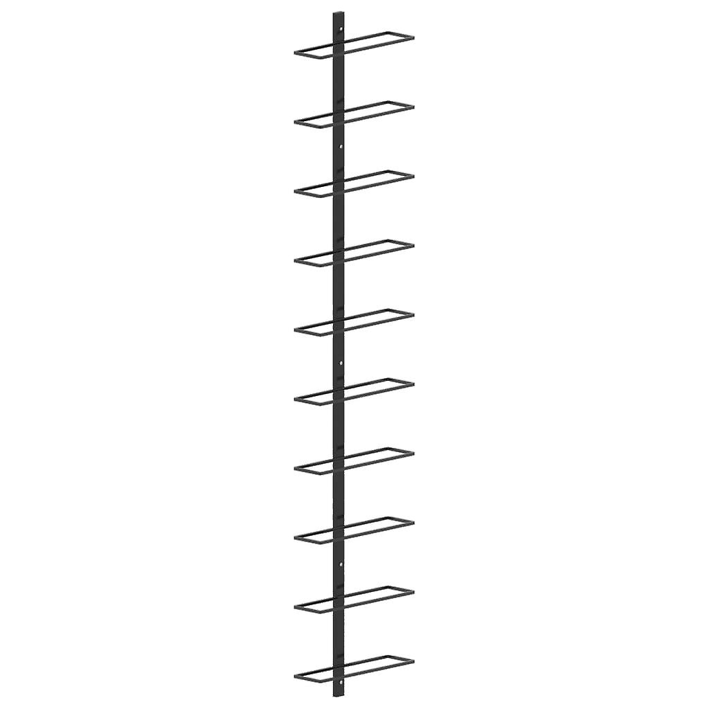 Wall Mounted Wine Rack For 10 Bottles Black Metal Racks