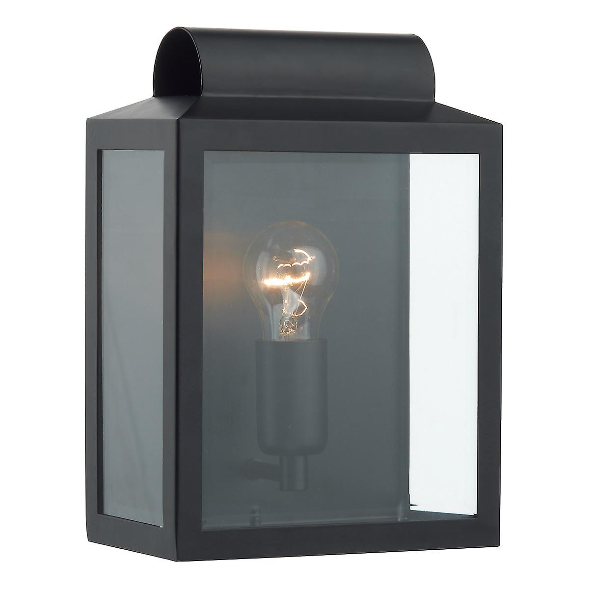 DAR NOTARY Lantern Rectangle Wall Light Black IP44