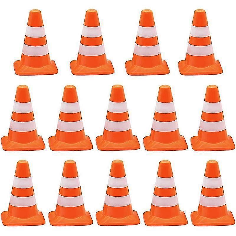 14 Pieces Mini Triangle Cone, Mini Simulation Safety Cone Road Parking Signs Roadblock, Small Signs
