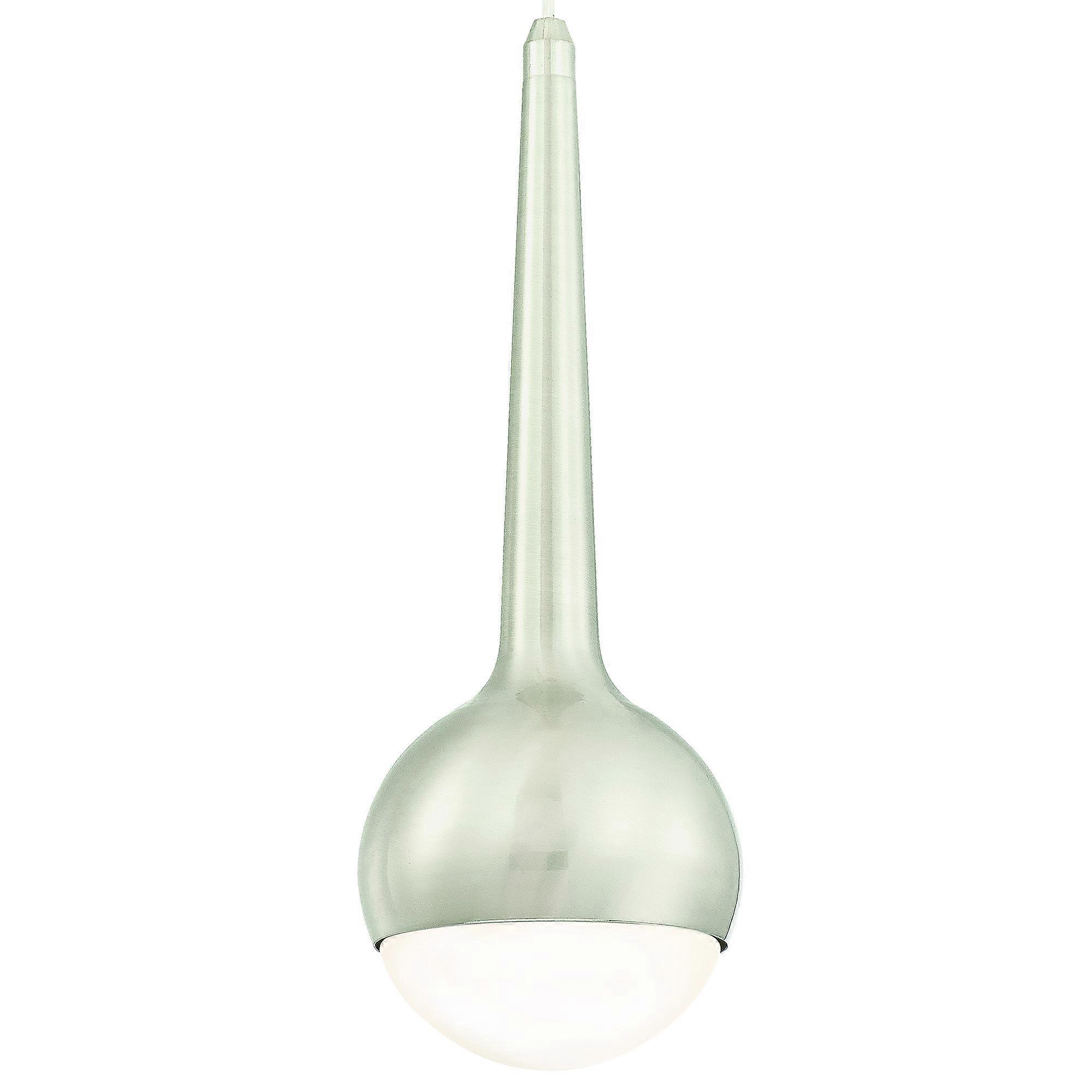 Pendelleuchte Nickel / Opalmilchglas mit dimmbarer LED