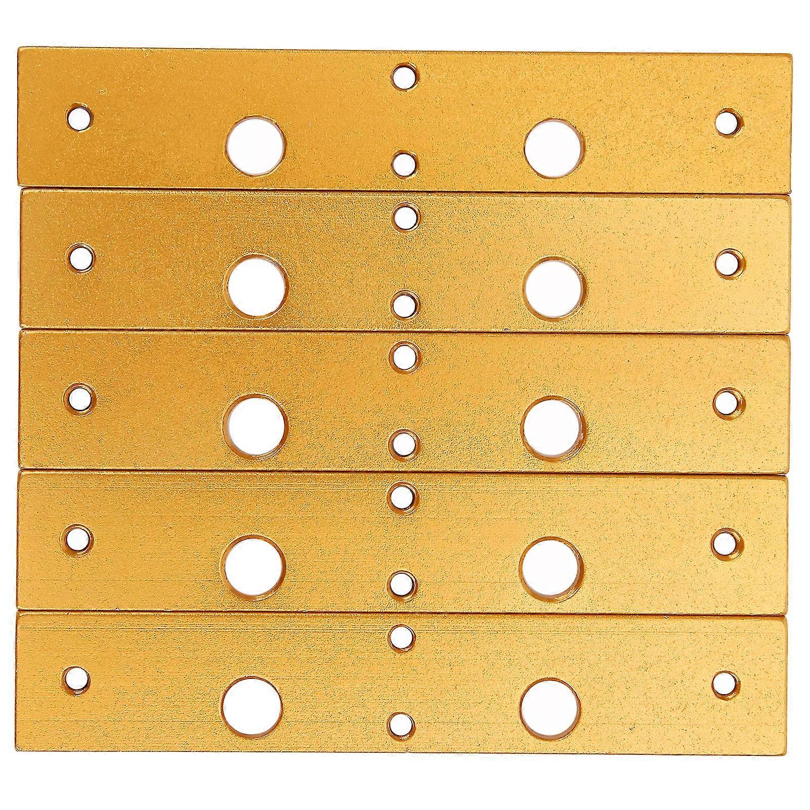 MK8 Extruder 3D Printer Part - 5Pcs Double Nozzle Throat Fixed Block in Gold Aluminum Alloy