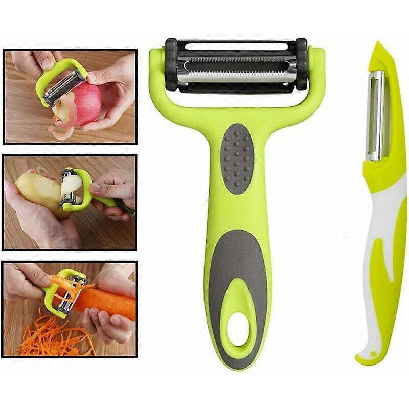 3 in 1 Peeler - Ideal for peeling potatoes, carrots and a variety of fruits and vegetables. For right and left handers, non-slip handle - 2 pieces