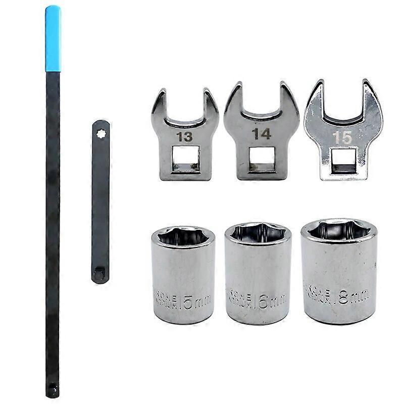New 8Pcs Idler Pulley Adjuster Wrench Belt Tensioner Adjuster Lever Tool Extension Wrench Repair Tool ST1M260