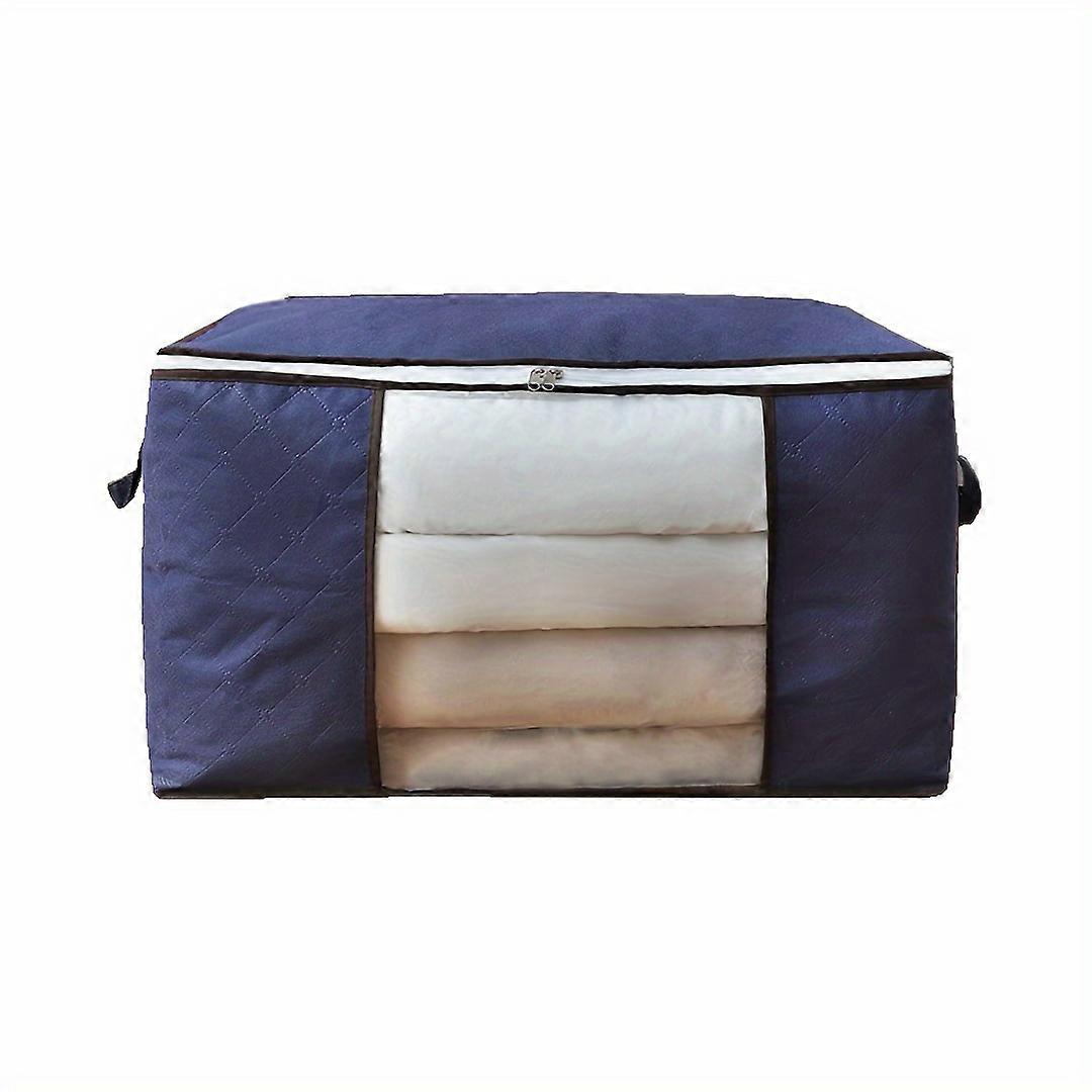 A large storage bag with reinforced handles and sturdy zipper for quilts, blankets, bedding